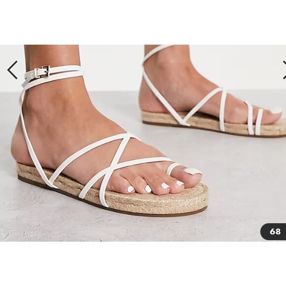 ASOS DESIGN Jamila Toe Loop Espadrille in White Size8 - Picture 8 of 9